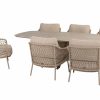 4 Seasons Outdoor Sardinia low dining set latte met Nevada tafel met keramisch blad 250 x 105 cm