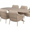 4 Seasons Outdoor Sardinia low dining set latte met Nevada tafel met keramisch blad 250 x 105 cm