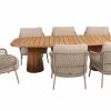 4 Seasons Outdoor Sardinia low dining set latte met Capri low barrel tafel