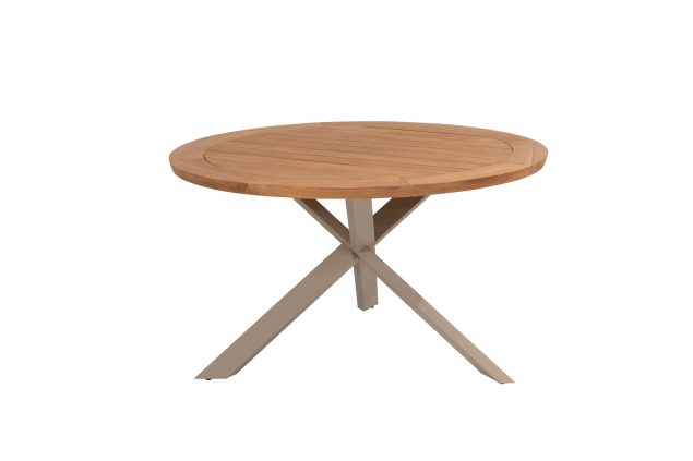 Taste by 4 Seasons Prado tuintafel latte met rond teak blad Ø 130 cm