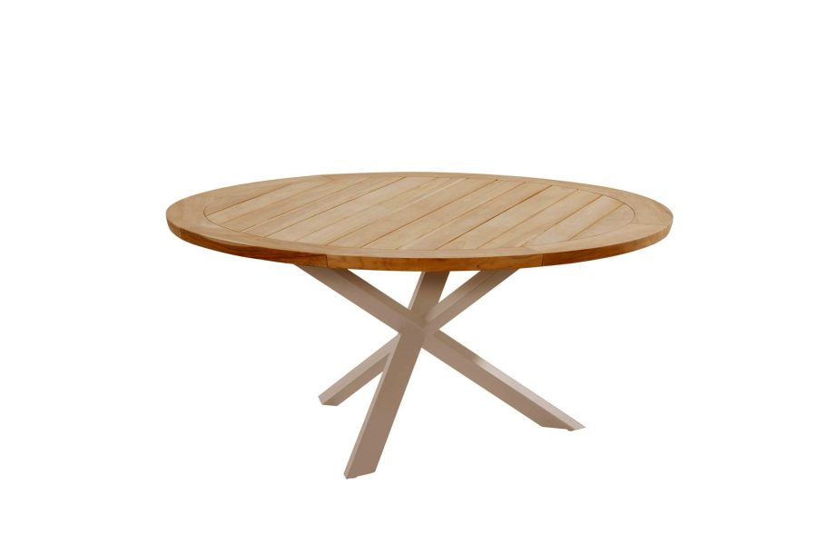 Taste by 4 Seasons Prado tuintafel latte met rond teak blad Ø 160 cm