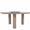 Taste by 4 Seasons Donato low dining tafel latte met geprint keramisch blad Ø 160 cm met Lazy Susan