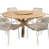 Taste by 4 Seasons Barista tuinset latte met Prado teak tafel met rond blad Ø 160 cm en Lazy Susan