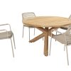 Taste by 4 Seasons Barista tuinset latte met Prado teak tafel met rond blad Ø 130 cm