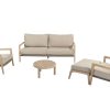 4 Seasons Outdoor Julia loungeset met Sem tafel Ø 60 cm en Julia voetenbank