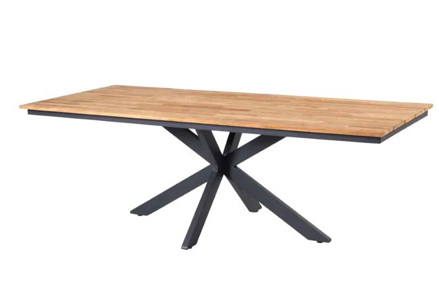 4 Seasons Outdoor Minerva tafel met teak blad 220 x 95 cm SALE