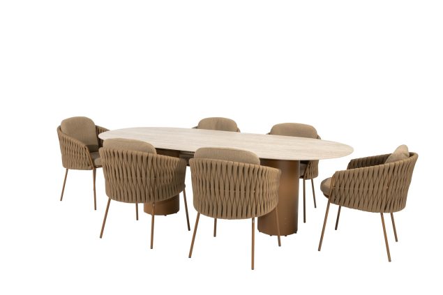 4 Seasons Outdoor Molina tuinset met Colorado tafel met keramisch blad 240 cm