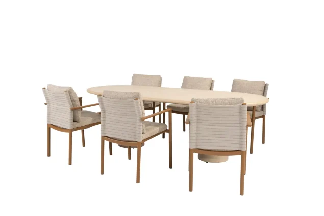 4 Seasons Outdoor Safina tuinset amber met Hampton tafel met blad 240 x 105 cm SALE