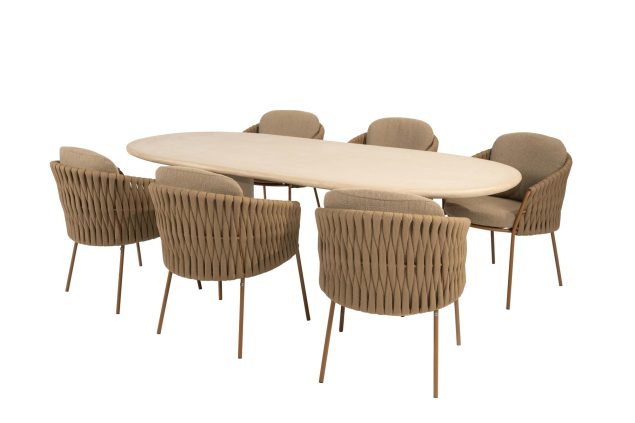 4 Seasons Outdoor Molina tuinset amber met Hampton tafel 240 cm