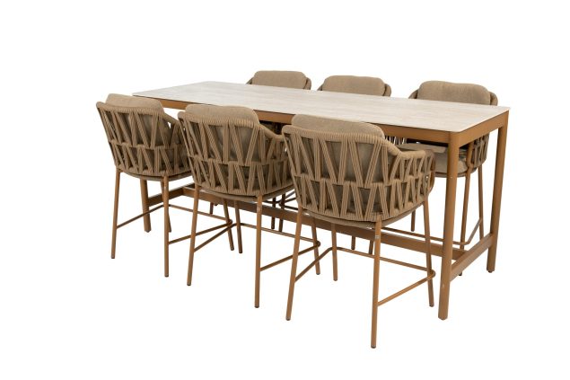 4 Seasons Outdoor Biarritz high dining set met Soho tafel 220 cm