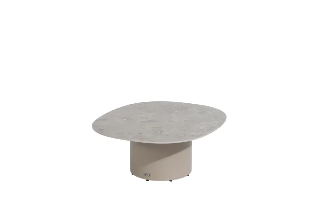 4 Seasons Outdoor Sofie loungetafel latte met zandkleurig keramisch blad 70 x 80 cm