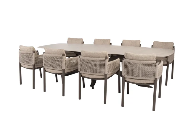 4 Seasons Outdoor Savanne tuinset terre met Prado tafel met keramisch blad 300 cm