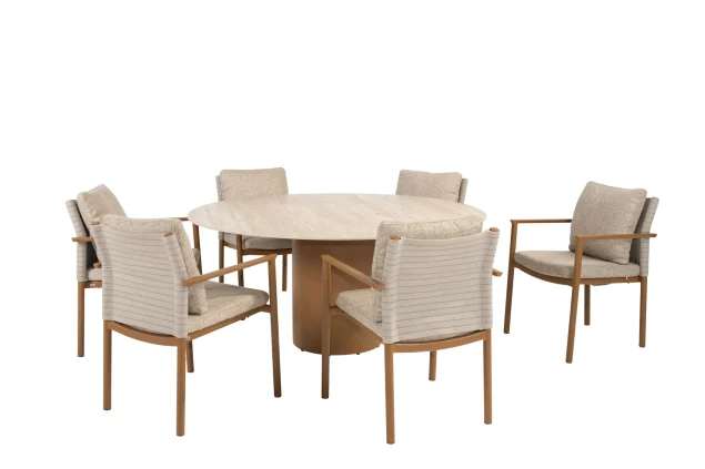 4 Seasons Outdoor Safina tuinset amber met Colorado tafel met keramisch blad Ø 160 cm SALE