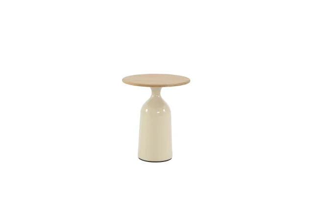 4 Seasons Outdoor June bijzettafel crème met rond blad Ø 45 cm SALE