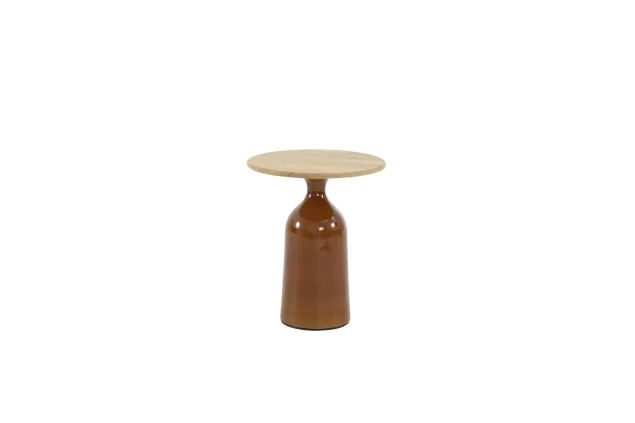 4 Seasons Outdoor June bijzettafel caramel met rond blad Ø 45 cm SALE