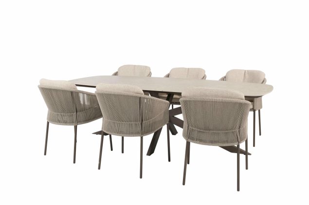 Taste by 4 Seasons Florence tuinset terre met Prado tafel met keramisch blad 240 cm