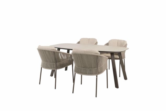 Taste by 4 Seasons Florence tuinset terre met Manolo tafel met geprint keramisch blad 180 cm