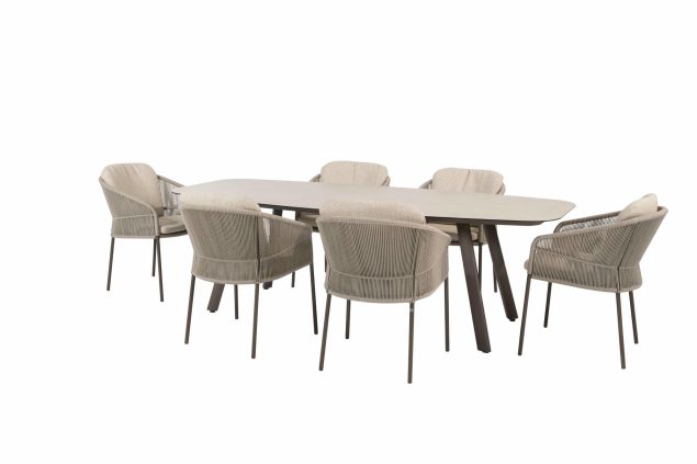 Taste by 4 Seasons Florence tuinset terre met Manolo tafel met geprint keramisch blad 240 cm