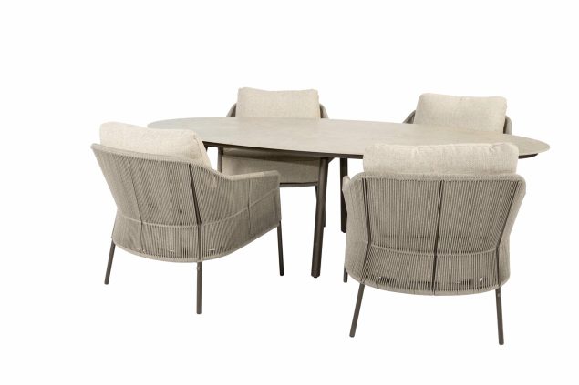 Taste by 4 Seasons Florence low dining set terre met Salute tafel met ovaal keramisch blad 220 cm