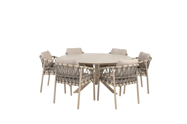 Taste by 4 Seasons Piacenza tuinset latte met Prado tafel met keramisch blad Ø 160 cm SALE