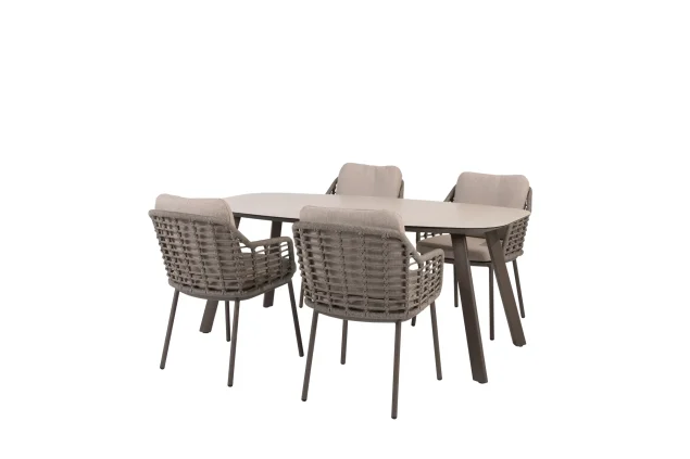 Taste by 4 Seasons Puglia tuinset terre met Manolo tafel met geprint keramisch blad 180 cm