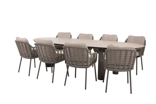 Taste by 4 Seasons Puglia tuinset terre met Denia tafel met geprint keramisch blad 290 cm