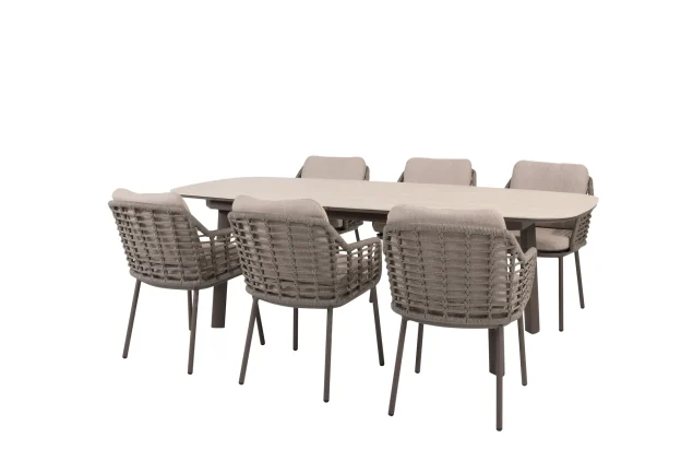 Taste by 4 Seasons Puglia tuinset terre met Manolo tafel met geprint keramisch blad 240 cm