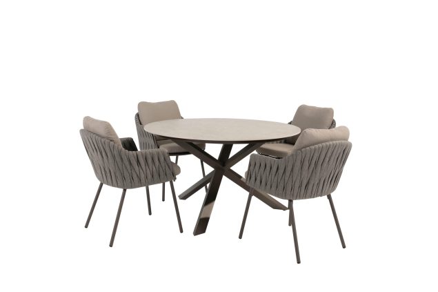 Taste by 4 Seasons Cannes tuinset terre met Prado tafel Ø 130 cm