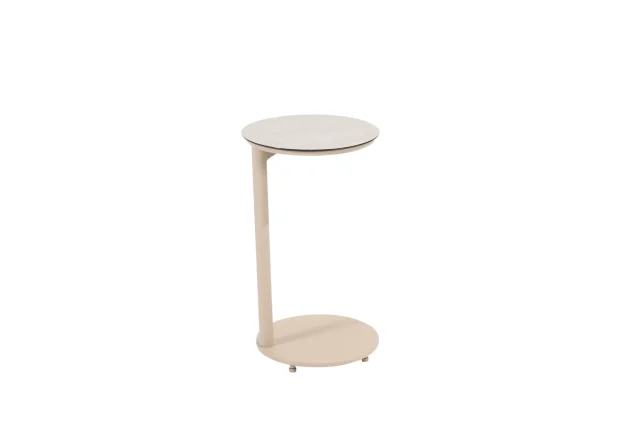Taste by 4 Seasons Vic bijzettafel latte met geprint keramisch tafelblad Ø 30 cm (H 50 cm)