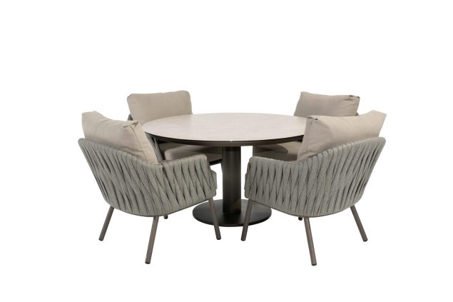Taste by 4 Seasons Cannes low dining tuinset met Sarah tafel Ø 130 cm