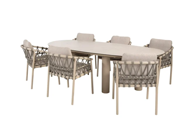 Taste by 4 Seasons Piacenza tuinset met Denia tafel met geprint keramisch blad 240 cm SALE