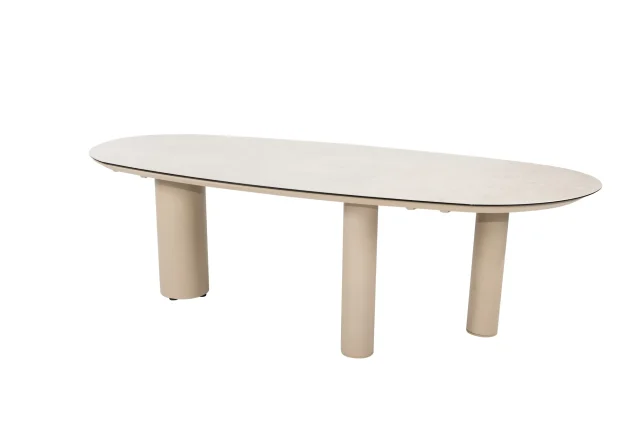 Taste by 4 Seasons Denia tuintafel latte met geprint keramisch blad in mangovorm 240 cm