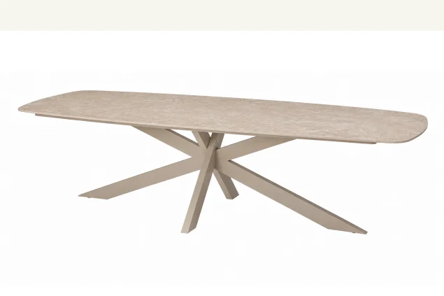 Taste by 4 Seasons Prado tuintafel latte met keramisch blad in barrelvorm 300 x 110 cm
