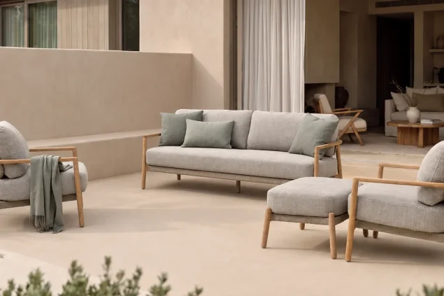 Taste by 4 Seasons Milou loungeset TeakIbiza Moss met voetenbank