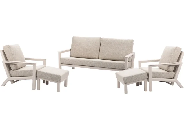Taste by 4 Seasons Xara loungeset Linen met 2 voetenbanken